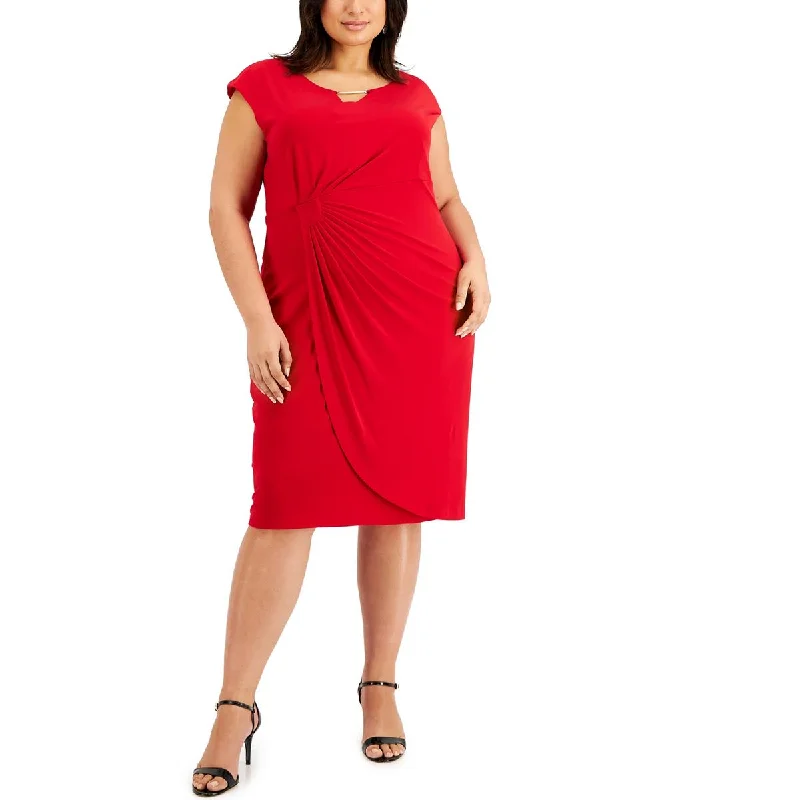 Cozy Sweaters Connected Apparel Womens Plus Embellished Knee Length Midi Dress