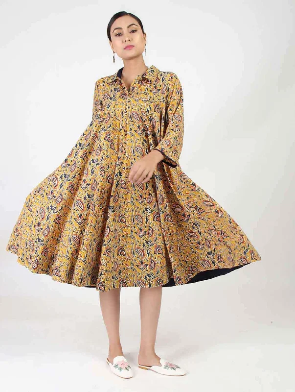 Soft Textures Women's Kalamkari Dress Flared - InWeave
