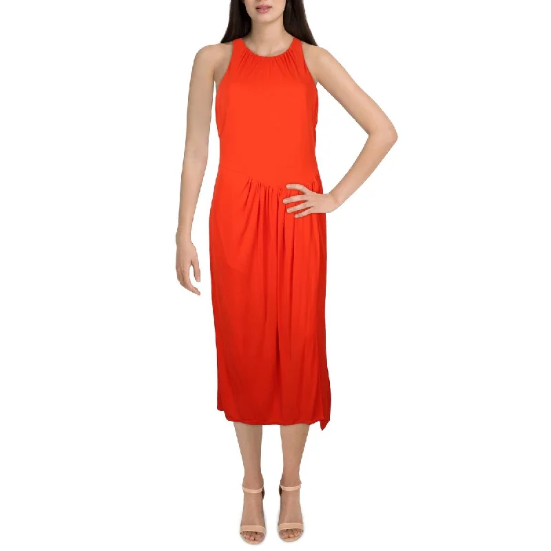 Free Design Cinq a Sept Womens Lezlie Shirred Sleeveless Midi Dress