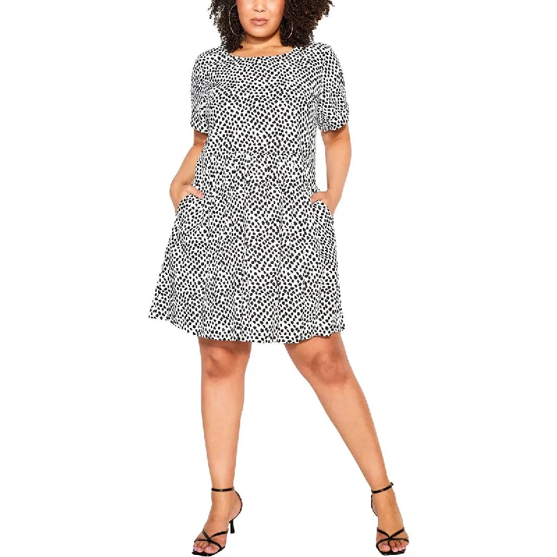 Soft Textures City Chic Womens Billie Spot Linen Midi Dress