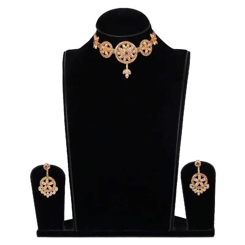 Minimal Comfort Women's Golden Plated Combo Set Of Necklace, Earring, Ring, And Bracelet - Tehzeeb Minimal Comfort Women's Golden Plated Combo Set Of Necklace, Earring, Ring, And Bracelet - Tehzeeb