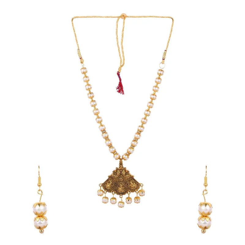 Free Design Women's Golden Colour Plated Ganesha Design Nacklace And Earring - Tehzeeb Free Design Women's Golden Colour Plated Ganesha Design Nacklace And Earring - Tehzeeb