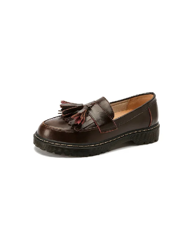 Non-Skid Sneakers Round Head Tassel Loafers for Women