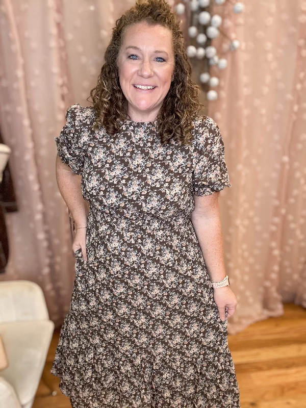 Effortless Dressing Dear Diary Textured Print Midi Dress