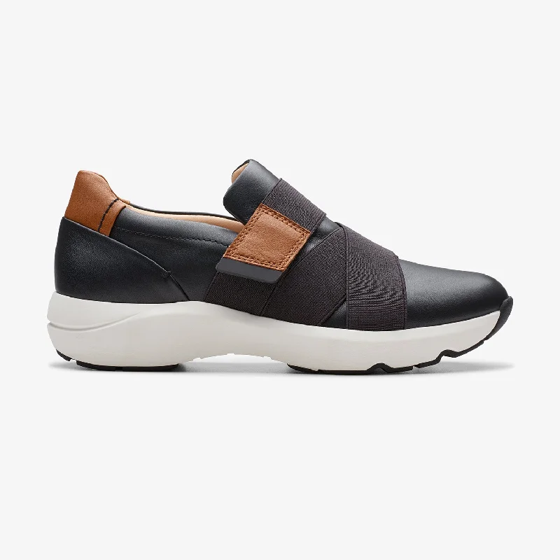 Fashion Running Shoes Womens - Tivoli Strap Black Leather