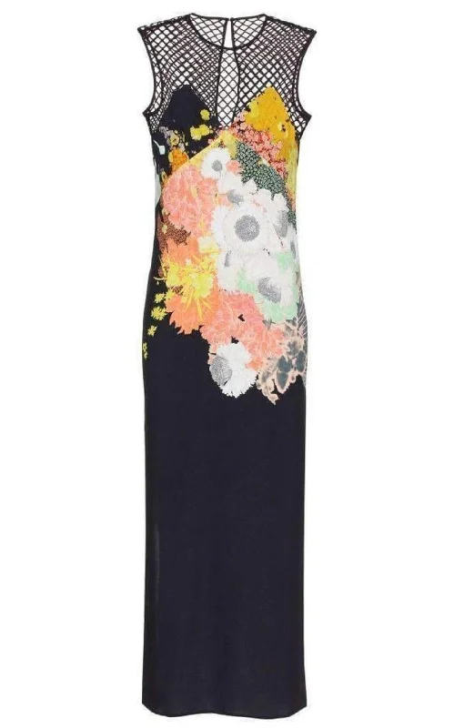 Smart Comfort Mesh-Yoke Maxi Dress