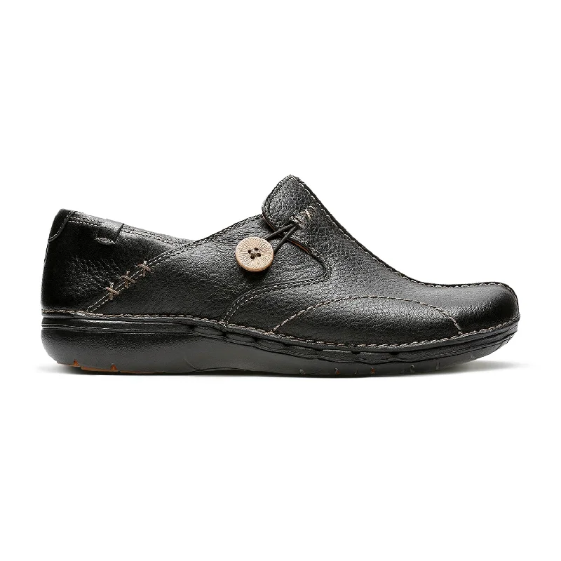 Modern Foam Sneakers Womens - Un Loop Black Leather