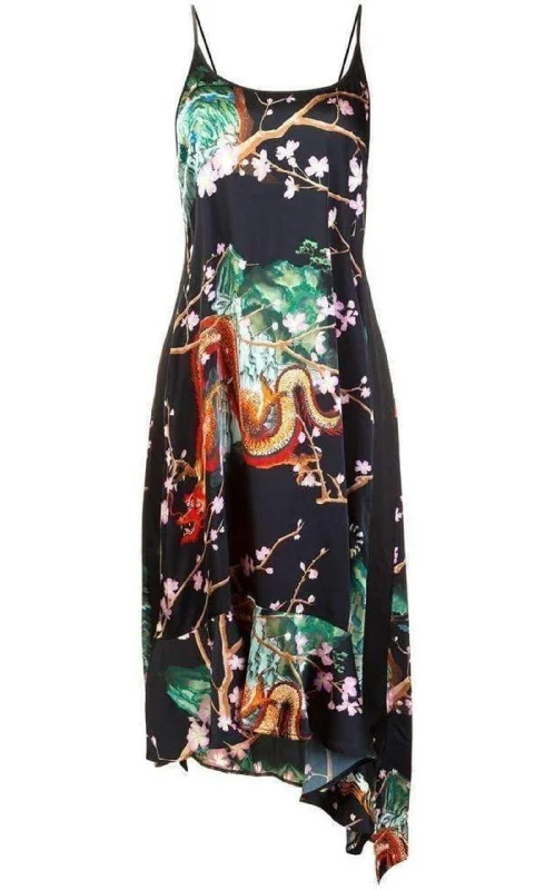 Fresh Comfort Printed Asymmetric Dress