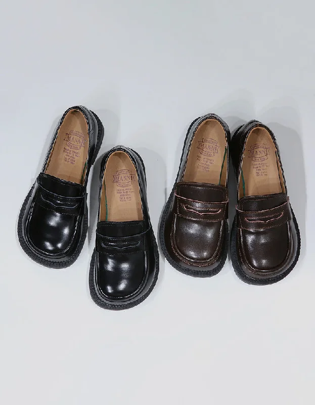 Flexible Street Sneakers Comfortable Retro Leather Wide Toe Box Loafers