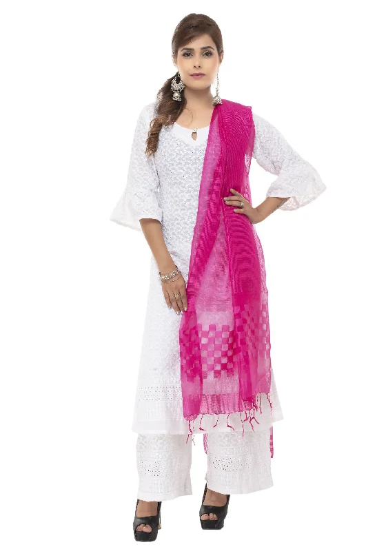 Soft Comfort Women's Buta Cut Design Pink Colour Dupatta Mfd0041 - Moeza