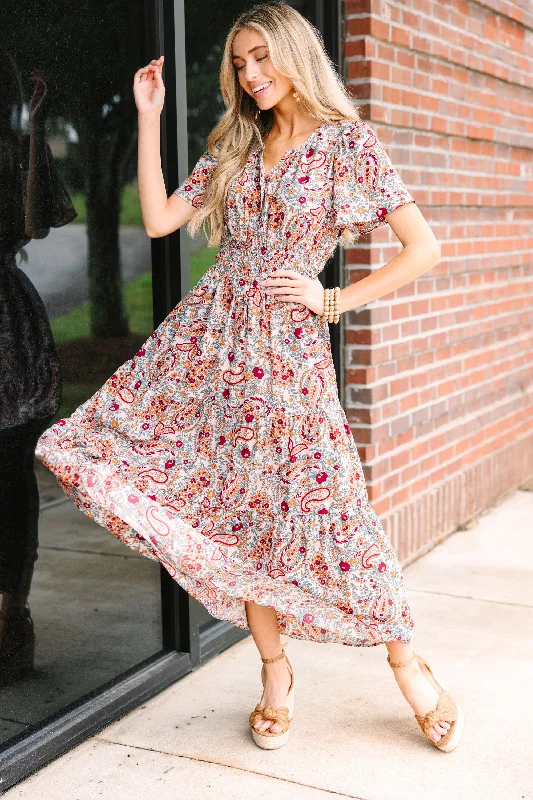 Urban Chic All For Your Love Brown Paisley Midi Dress