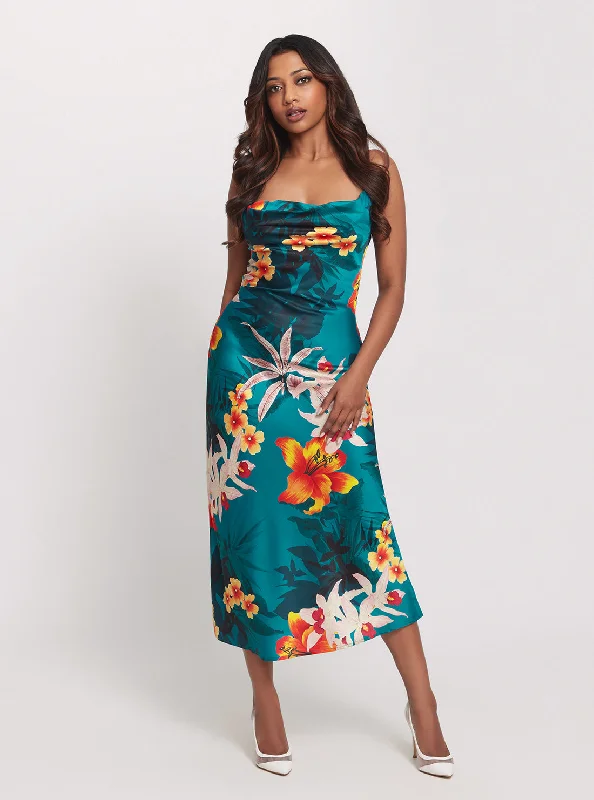 Urban Comfort Eco Green Floral Print Akilina Maxi Dress
