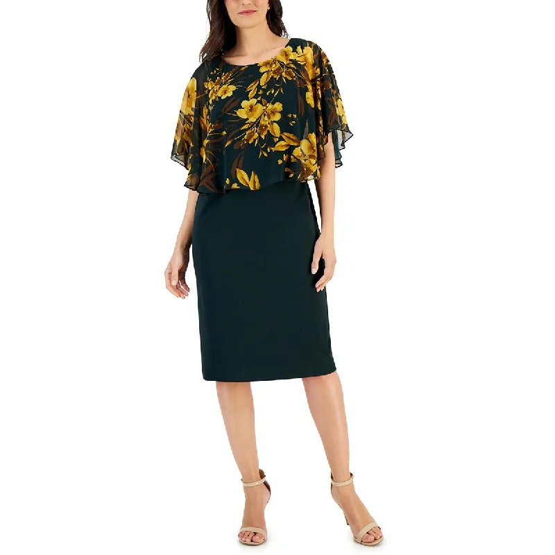 Exclusive Customization Connected Apparel Womens   Crepe Floral Print Midi Dress