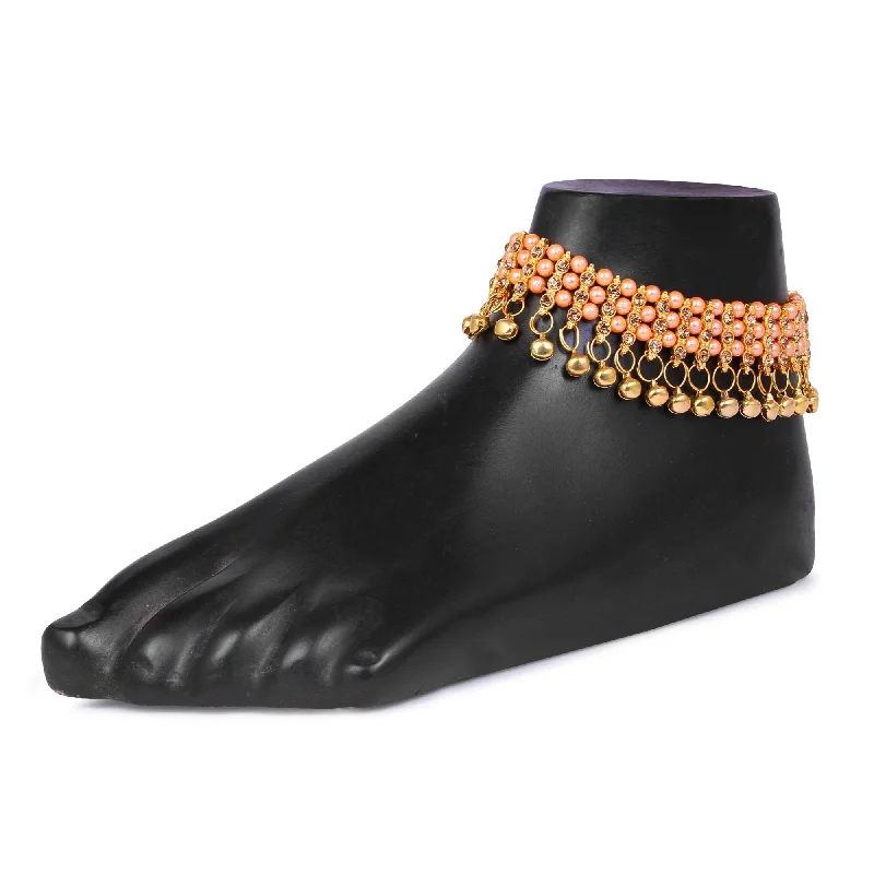 Daily Comfort Women's Golden Plated Anklets With  Ghunghru  - Tehzeeb