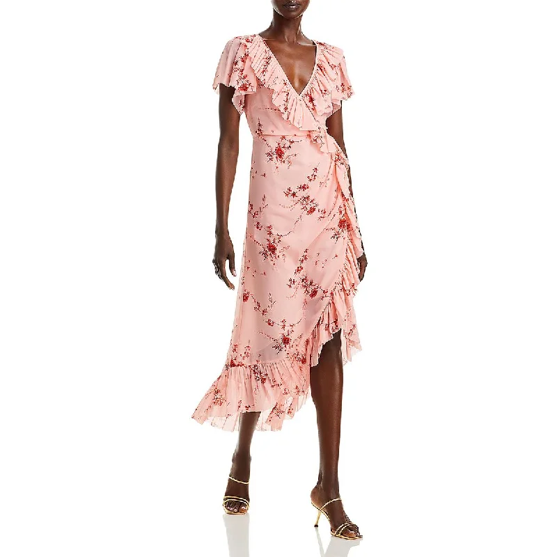 Fashionable Items Cinq a Sept Womens Floral Print Hi-Low Midi Dress