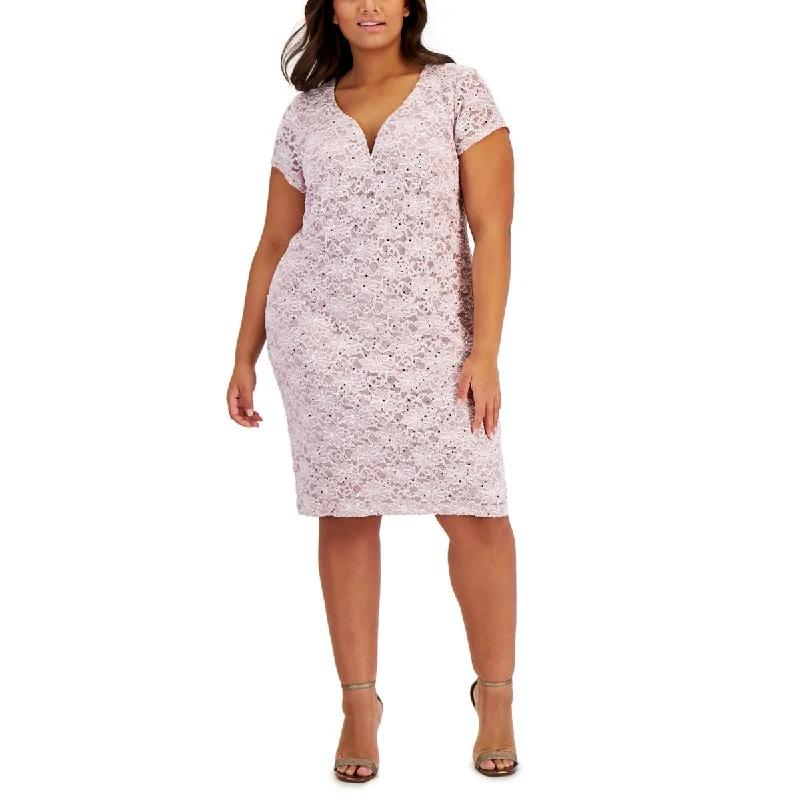 Comfortable Jackets Connected Apparel Womens Plus Lace boning Midi Dress