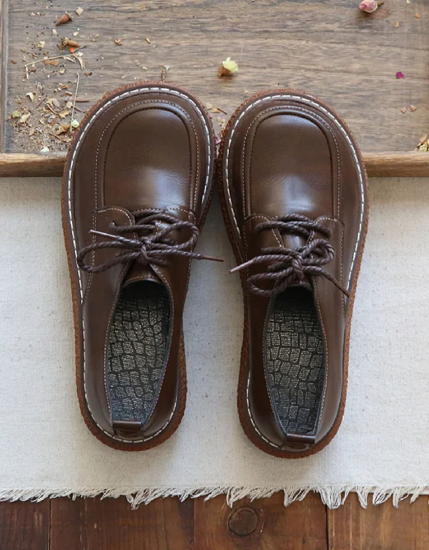 Ultra-Soft Sport Shoes Wide Toe Box Lace-up Platform Loafers Shoes