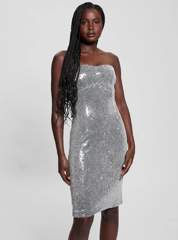 Effortless Style Silver Jamie Midi Dress