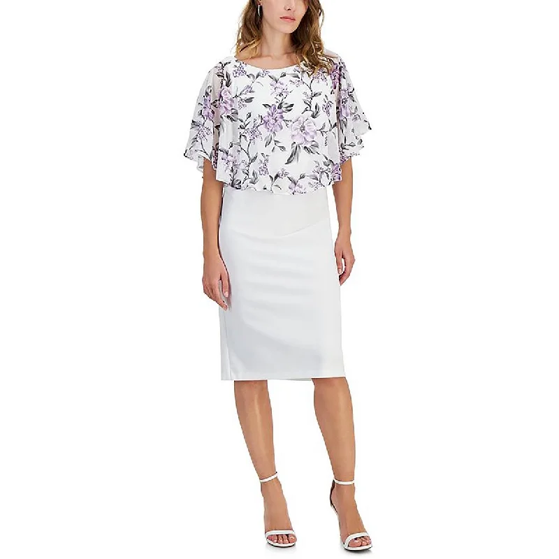 Daily Comfort Connected Apparel Womens Floral Print Midi Midi Dress