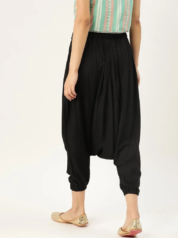 Comfortable Outfits Women's Harem Pants - Black - InWeave