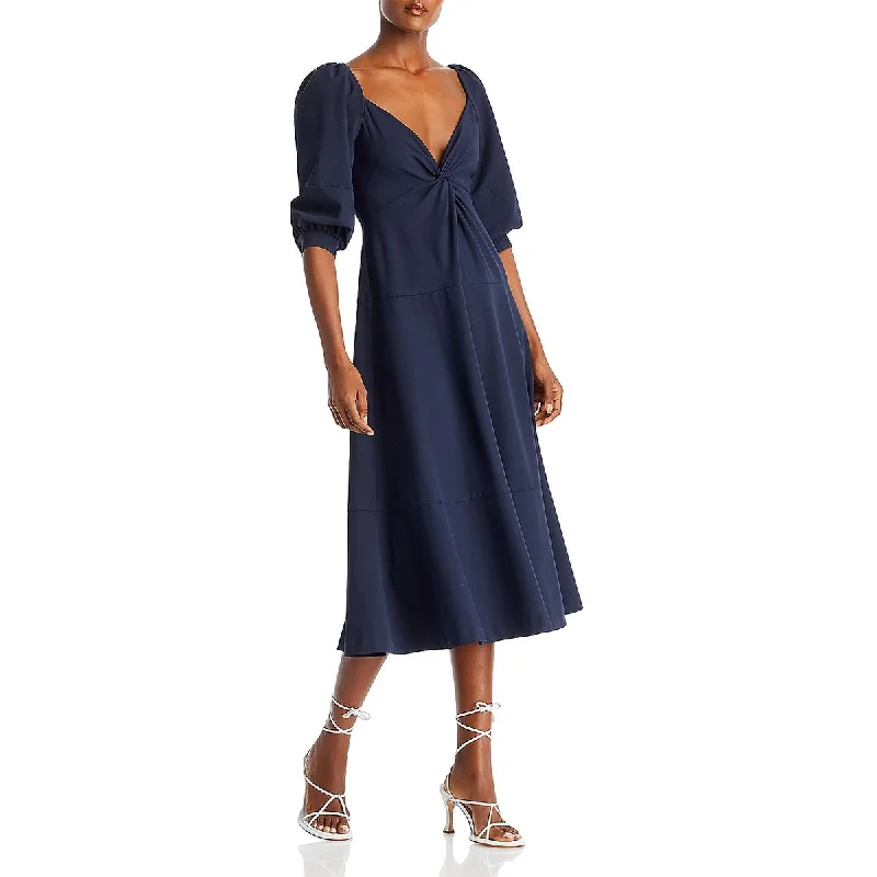 Sports Style Cinq a Sept Womens Kristine Knot-Front  Midi Dress