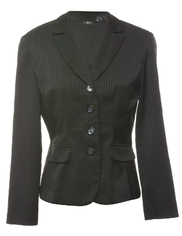 Smart Casuals Black Classic Striped Blazer - M