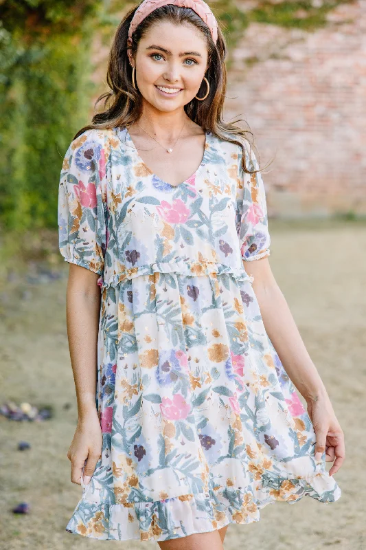 Relaxed Fit Take The Hint Mustard Yellow Floral Dress