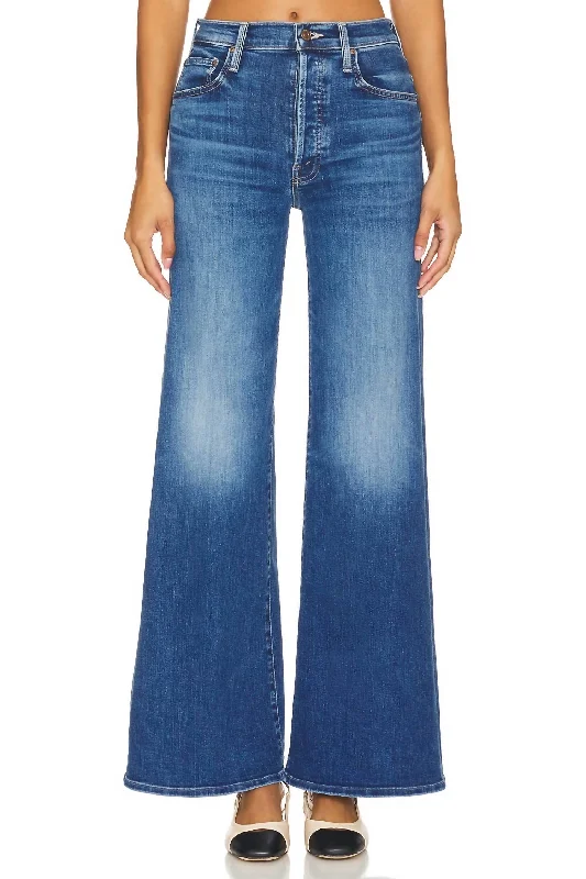 Soft Comfort Lil' Tomcat Roller Sneak Wide Leg Jeans In Sixth Sense