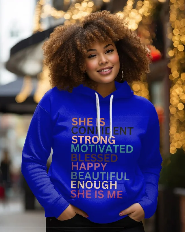 Comfortable Tops She Is Me Empowerment Graphic Long-sleeved Hoodie