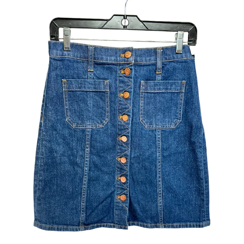 Casual Elegance Skirt Mini & Short By Madewell In Blue, Size: 6