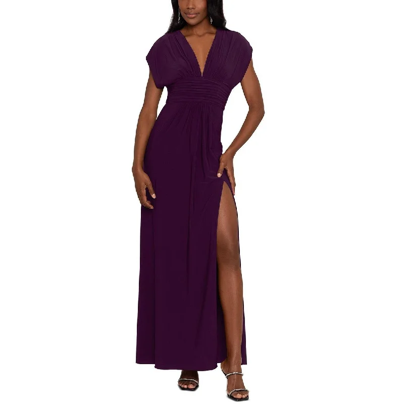 Lounge Wear Betsy & Adam Womens Leg Slit Long Maxi Dress