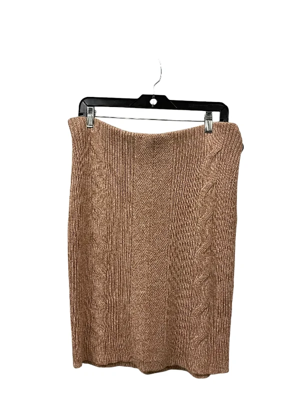 Soft Looks Skirt Midi By Express In Brown, Size: Xl