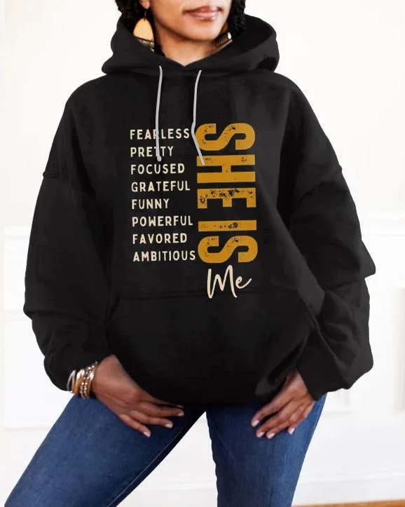 Classic Choice She Is Fierce Strong Long-sleeved Hoodie