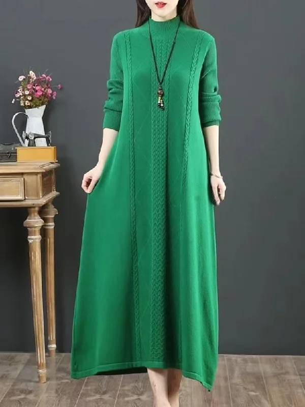 Minimal Comfort Comfy green Sweater weather DIY o neck Rough edge Mujer knit dresses Minimal Comfort Comfy green Sweater weather DIY o neck Rough edge Mujer knit dresses