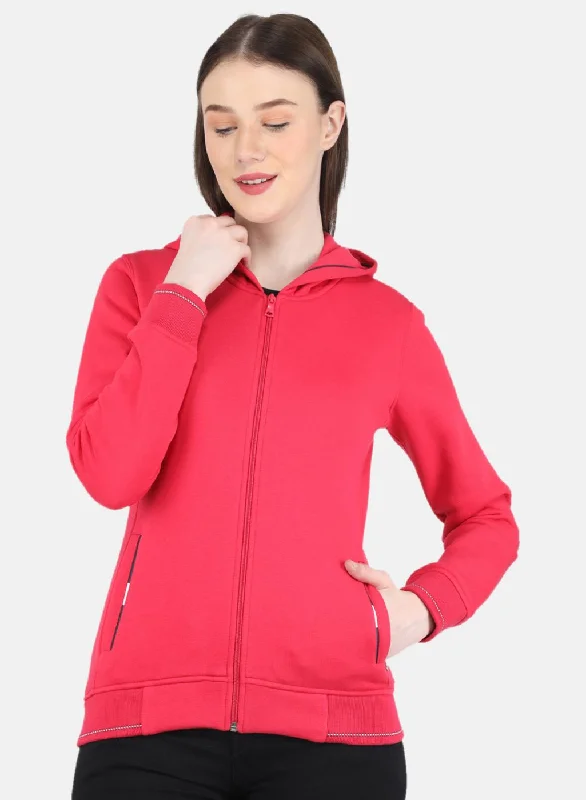 Soft Comfort Women Pink Solid Sweatshirt