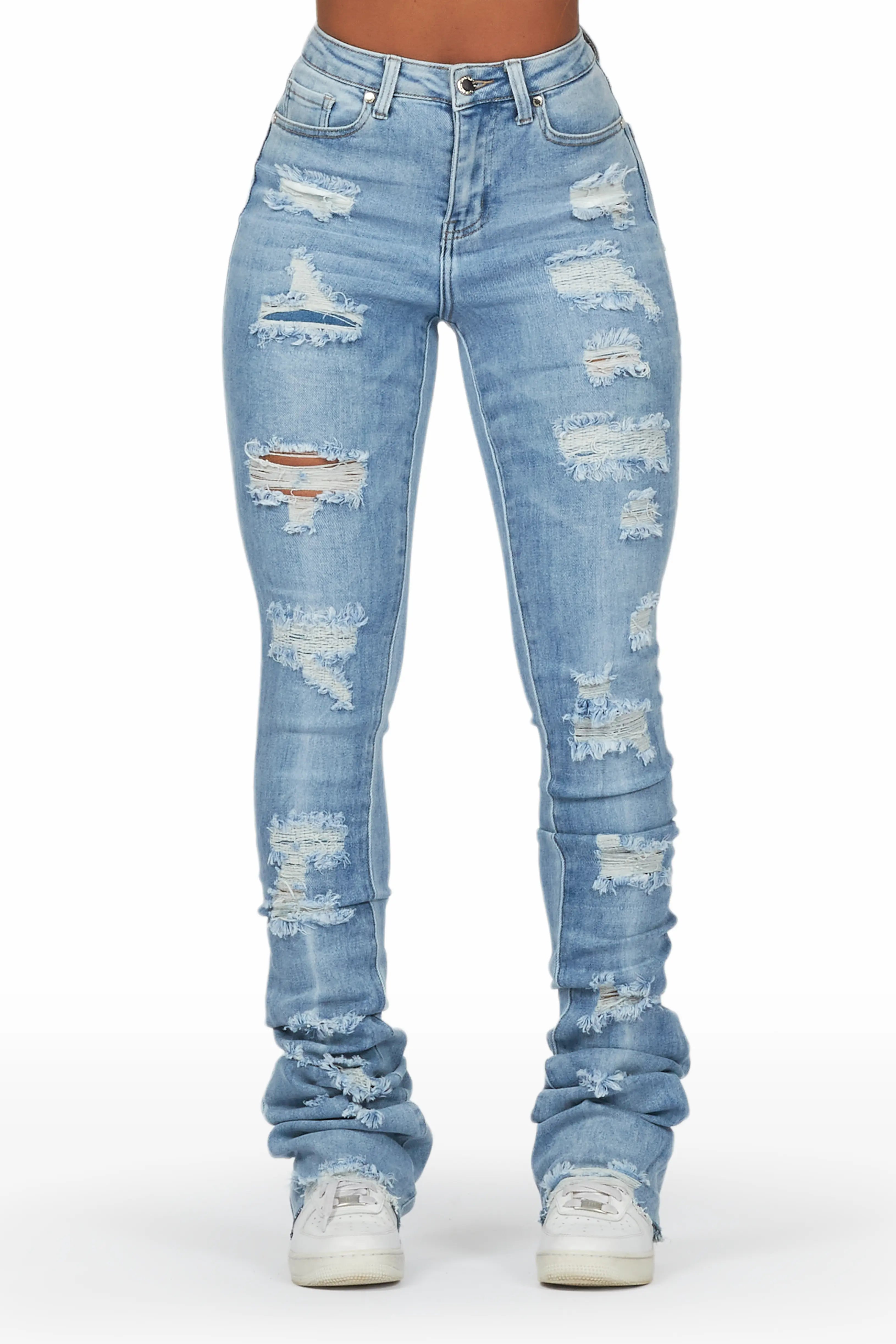 Casual Chic Wear Remy Light Wash Super Stacked Jean