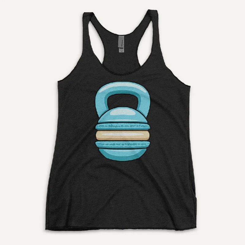 Luxe Comfort Blue Macaron Kettlebell Design Women’s Tank Top