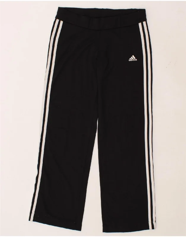 Fashionable Ease ADIDAS Womens Tracksuit Trousers UK 12 Medium  Black Cotton