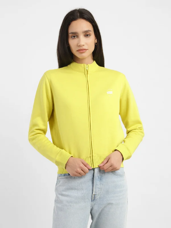 Fashionable Ease Women's Solid High Neck Sweatshirt