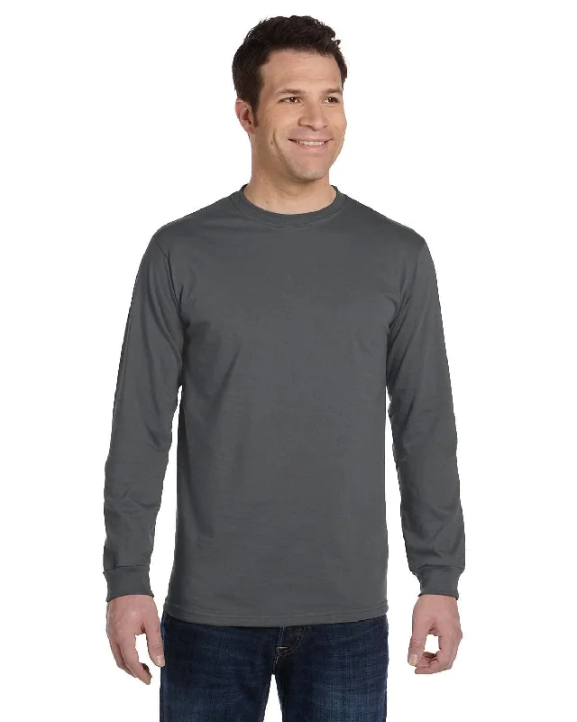 Soft Style Econscious Mens 100% Organic Cotton Classic Long Sleeve T-Shirt | Charcoal