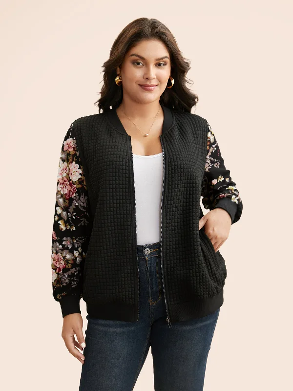 Soft Fabrics Natural Flowers Patchwork Texture Jacket
