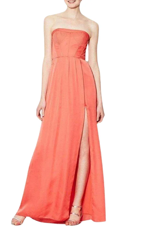 Casual Elegance Strapless Fitted Bustier Slit Dress