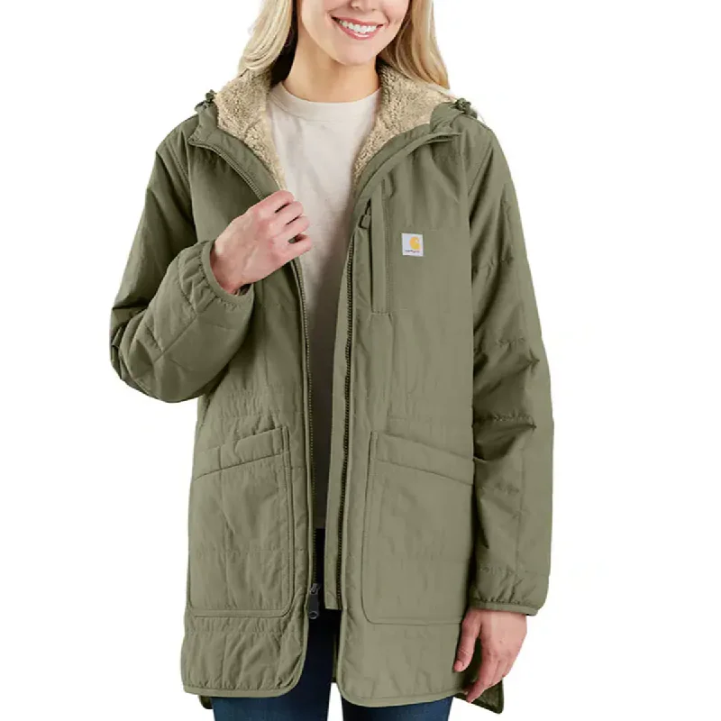 Relaxed Style Women's Rain Defender Loose Fit Lightweight Insulated Hooded Coat 106465