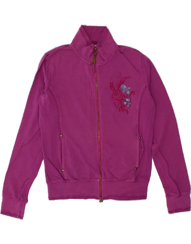 Stylish Wear BEST COMPANY Womens Tracksuit Top Jacket UK 14 Medium Purple Floral Cotton Stylish Wear BEST COMPANY Womens Tracksuit Top Jacket UK 14 Medium Purple Floral Cotton