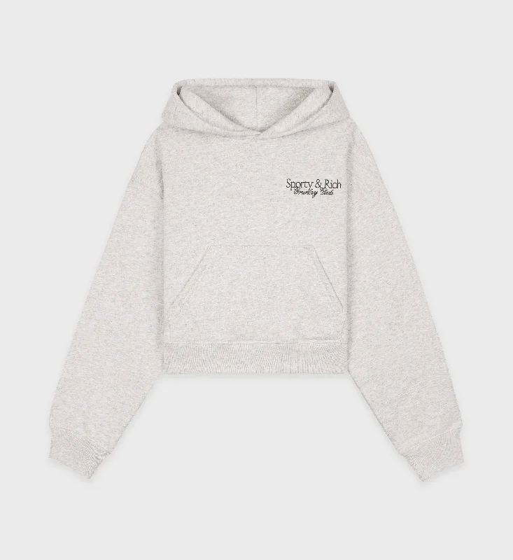 Design Must-have SR Country Club Cropped Hoodie - Heather Gray/Forest