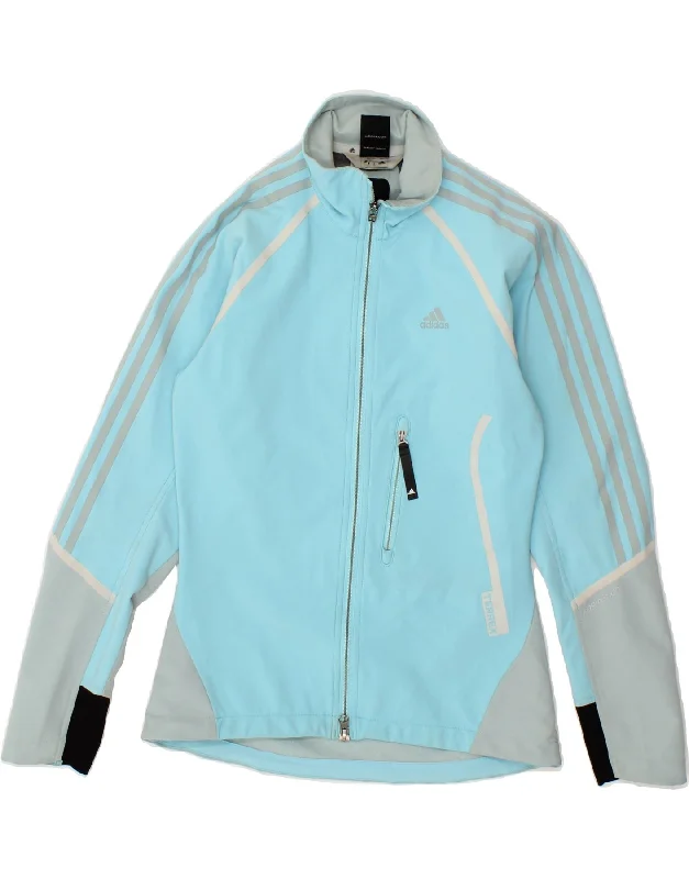Comfortable Outfits ADIDAS Womens Tracksuit Top Jacket UK 10 Small Blue Colourblock Nylon