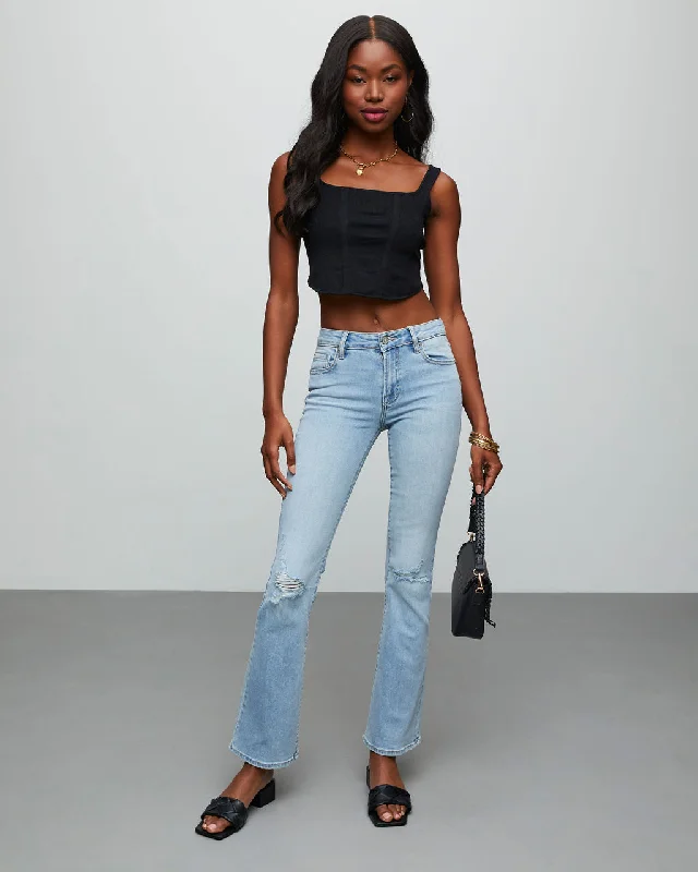 Cozy Layers Matira High Rise Distressed Flare Jeans