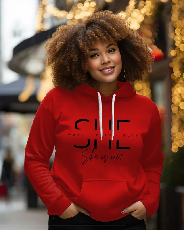 Layered Style She Wake Pray Slay Print Unisex Long-sleeved Hoodie