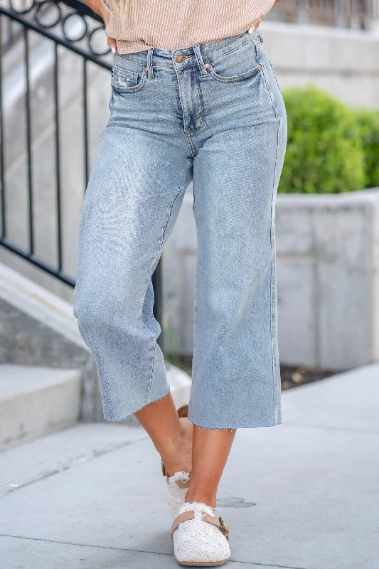 Simple Style Heather Mid Rise Tummy Control Top Wide Leg