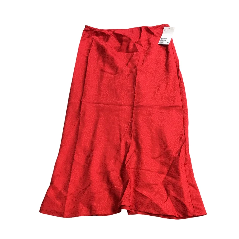 Cozy Outfit Skirt Midi By H&m In Red, Size: 6